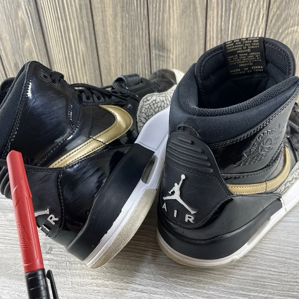 Jordan Legacy 312 Black Gold Men's Size 11 Sneakers Shoes AV3922-007